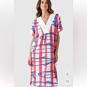 Striped Red and Blue Maxi Dress